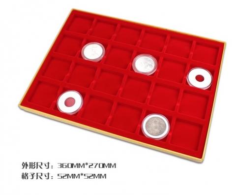 硬貨コイン展示収納トレイ 24枚収納仕様 PCCB社製 赤色