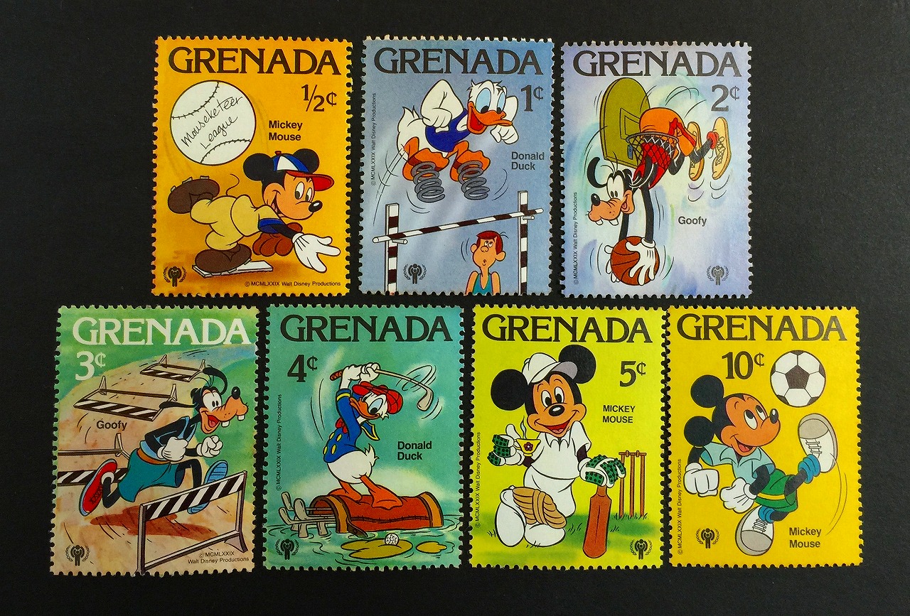 ディズニー切手 グレナダ ミッキー7種セット | 収集ワールド