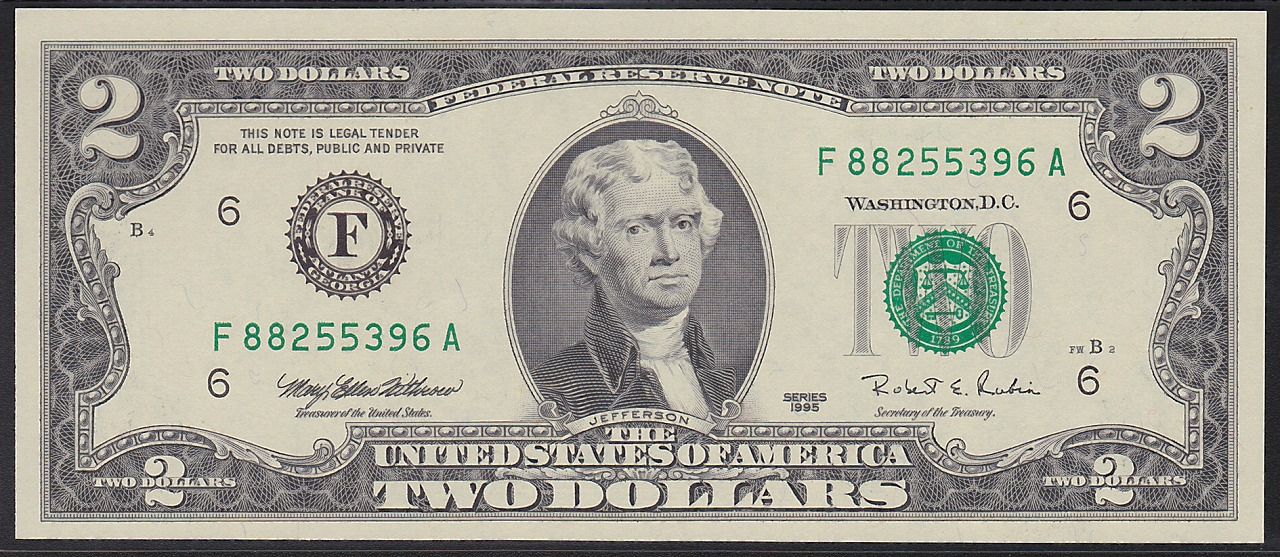 USA 1995年　2ドル　F88255396A 完未品
