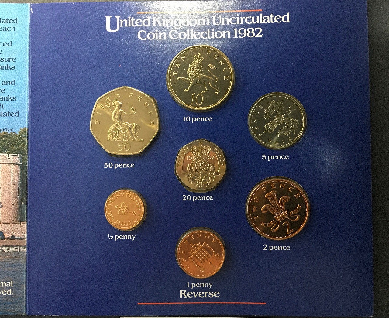 英国 ペンス白銅貨 7枚記念ミントセット 1982年/ロイヤルミント 未使用