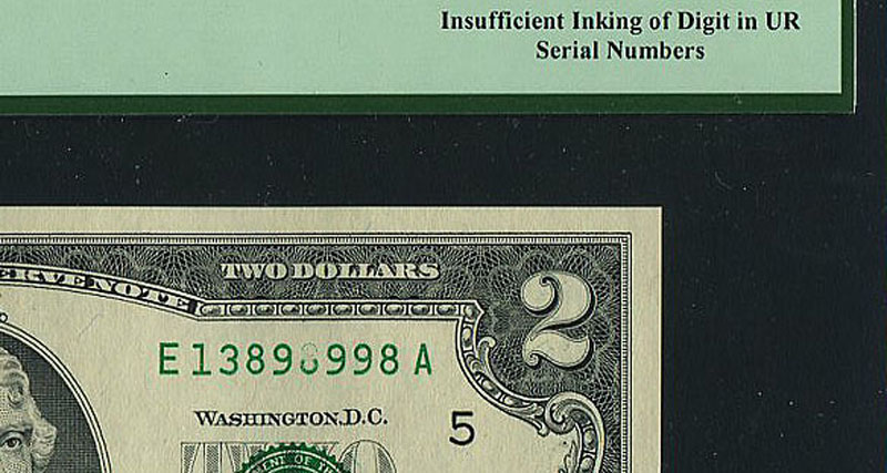 米国 2003年A 2ドル印刷エラー紙幣 PCGS社 67PPQ | 収集ワールド