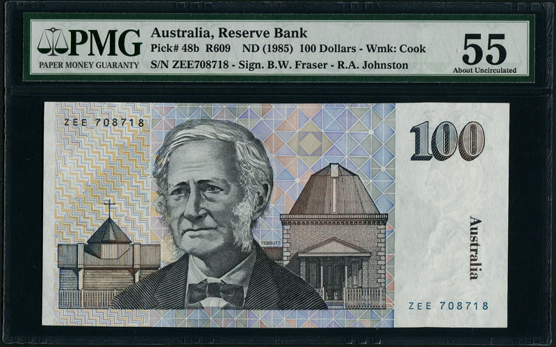 オーストラリア 1985年 100ドル PMG社55等級 | 収集ワールド