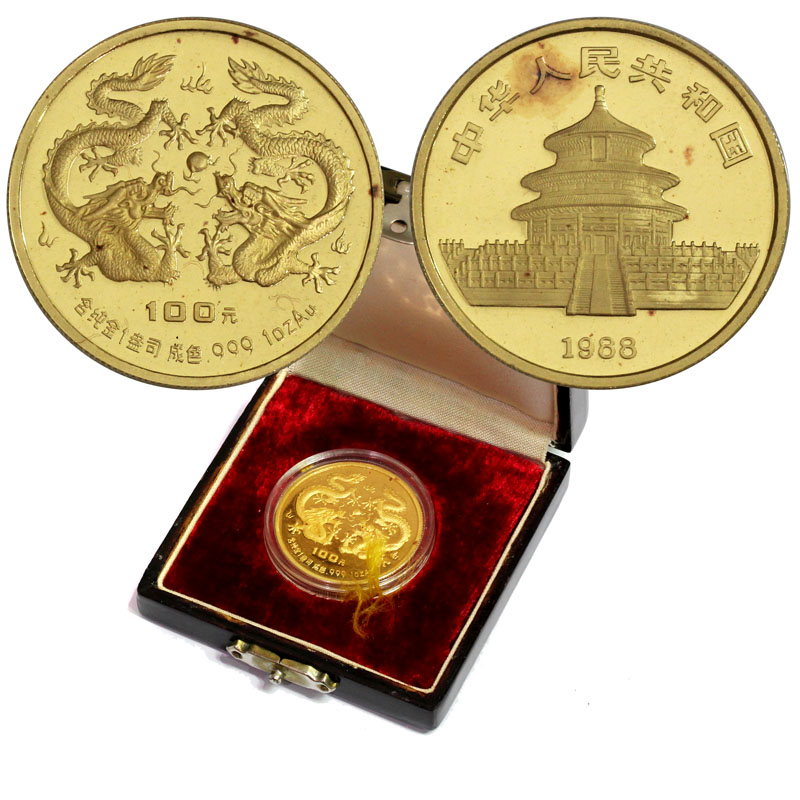 中国十二干支金貨 1988年 100元 1オンス金貨プルーフ | 収集ワールド