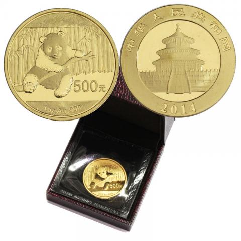 中国パンダ金貨 2014年500元 1オンス金貨 未使用