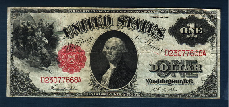 アメリカ紙幣 1917年1ドル ラージサイズ美品 | 収集ワールド