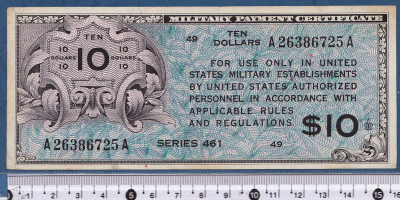 アメリカ軍票10ドルのシリーズNo461極美品 | 収集ワールド