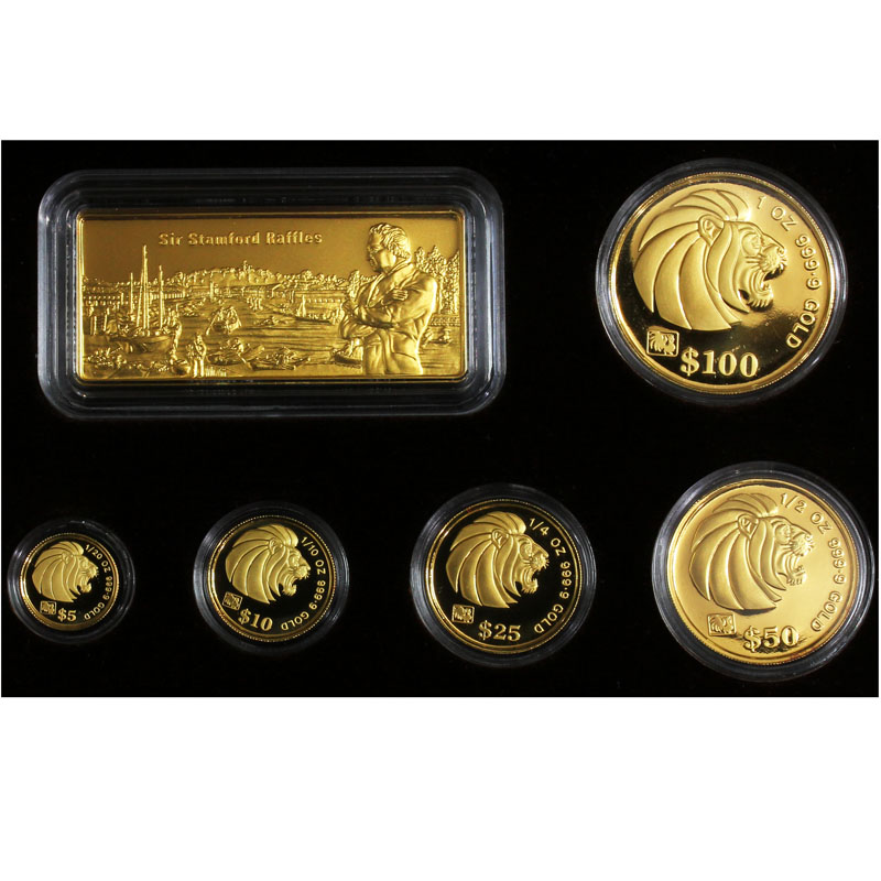記念硬貨 シンガポール 1994年 ライオン金貨 3枚セット  500セット限定