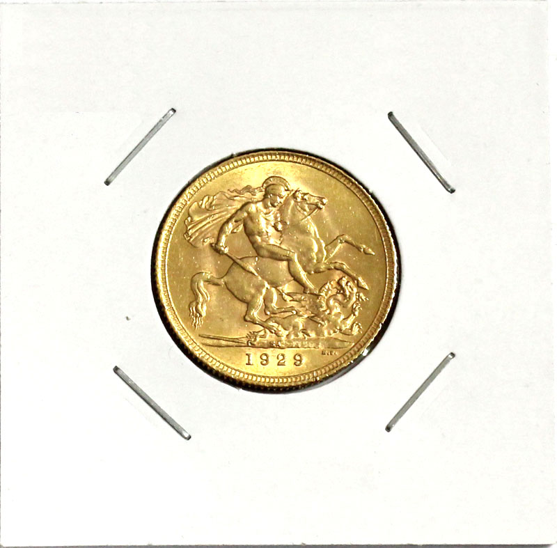 イギリス(英国)金貨 1929年 ソプリン金貨 ジョージ5世 未使用(未使用) | 収集ワールド
