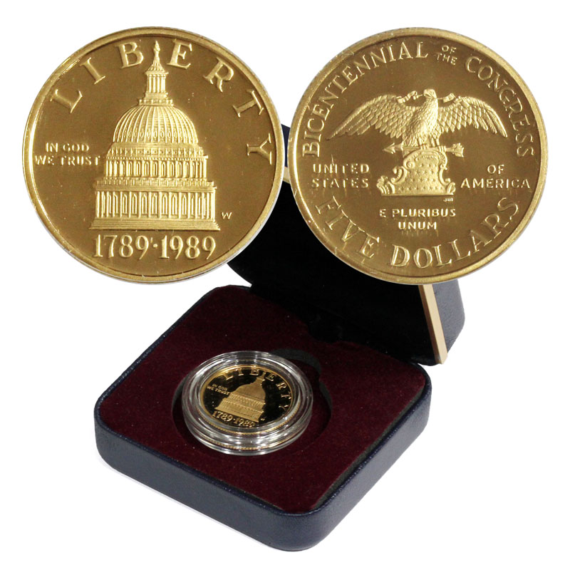 アメリカ議会 200周年記念 金貨 銀貨 白銅貨 1989年 プルーフ加工