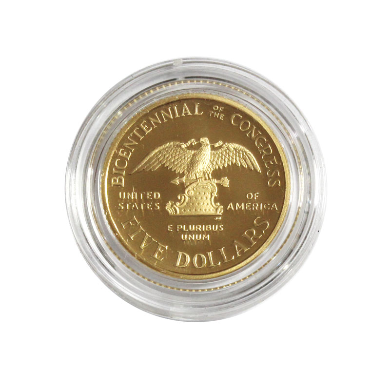 アメリカ 1989年 米国議会発足200周年記念プルーフ5ドル金貨 UNC未使用 