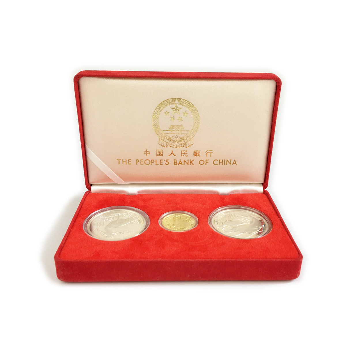 中国硬貨 1988 Proof Set 珍稀動物記念金銀幣 100元金貨(×1) 10元銀貨 ...