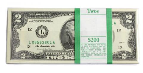 2013年銘版 アメリカ 2ドル紙幣 L記号 100枚束ピン札 完未品