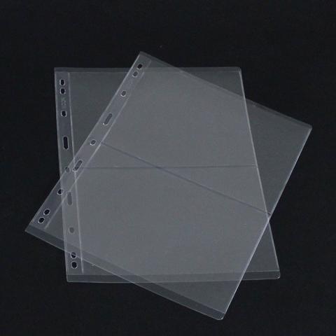 紙幣/切手収納リーフ 2段透明スペア台紙 アルバム用レフィル 10枚セット