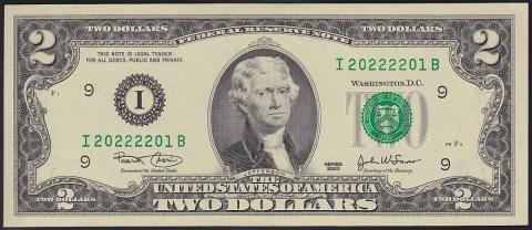 2ドル紙幣 2003年銘 完未品