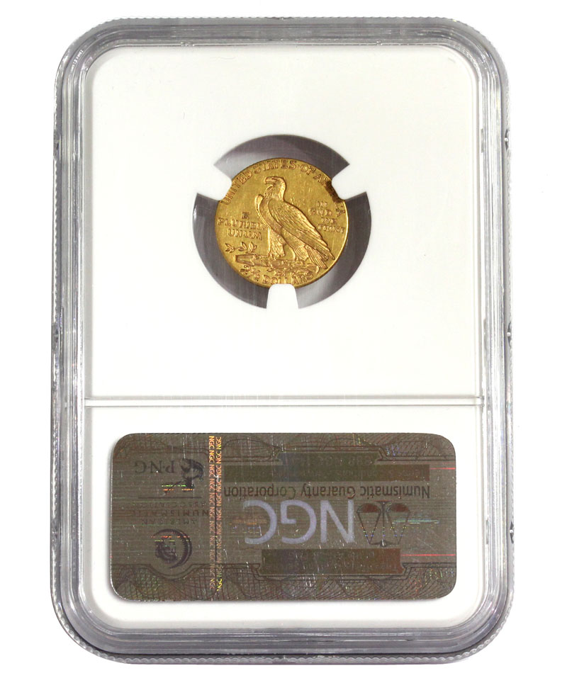 【鑑定品】アメリカ　インディアンヘッド　NGC　AU58　2.5ドル　金貨
