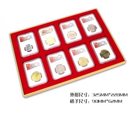 コイン展示トレイ NGC鑑定硬貨展示用トレイ 8枚収納仕様 PCCB社製 赤色
