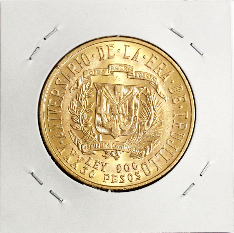 ドミニカ共和国 1955年 30ペソ金貨 準未使用 | 収集ワールド