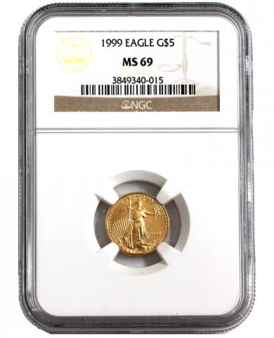 USA 1999年 5ドルイーグル金貨 NGC-MS-69