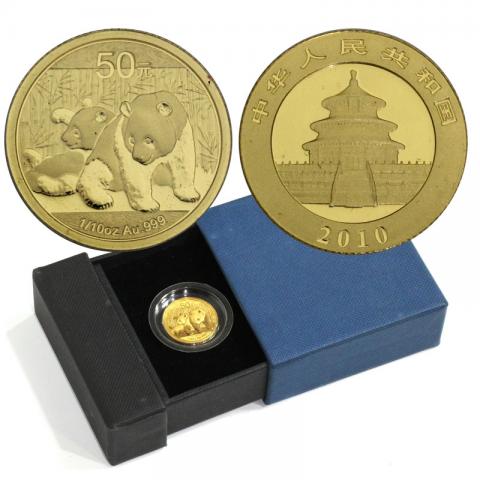 中国パンダ 50元金貨 2010年 1/10オンス プルーフ金貨 未使用