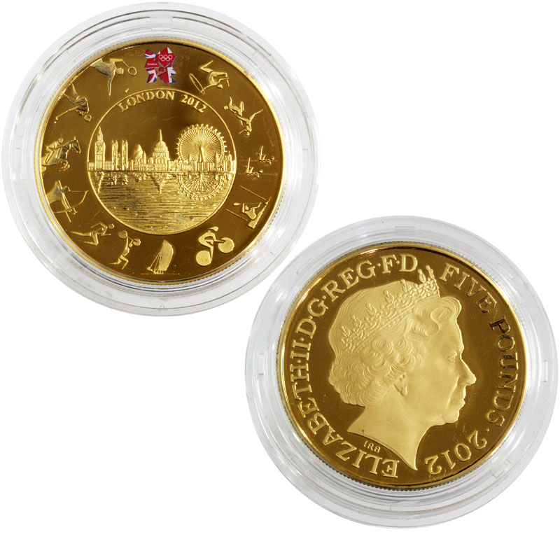 イギリスロンドンオリンピック記念 2012年 5ポンド 金メッキ銀貨 未使用 | 収集ワールド