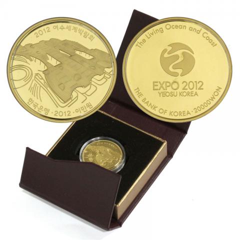 麗水世界博覧会 EXPO2012記念 2万Won プルーフ金貨 Au999 未使用
