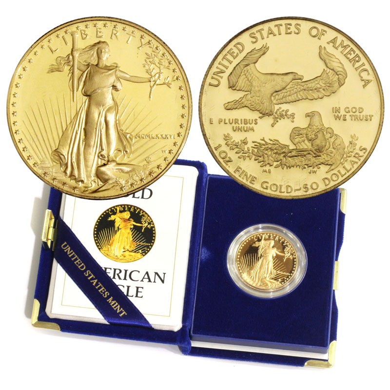 USA 1986年銘 50ドル イーグル自由の女神 1オンス純金プルーフ金貨 未 