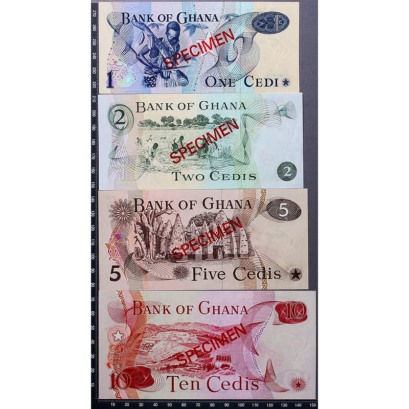 ガーナ1976年〜77年 見本紙幣 4種セット(7907) 未使用 | 収集ワールド