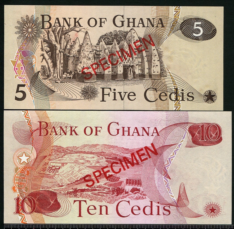 ガーナ紙幣 1976年〜77年 見本券 4枚セットUNC | 収集ワールド