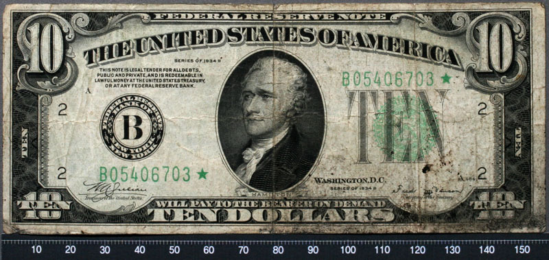 アメリカ1934年10ドル スターノート宝品 収集ワールド