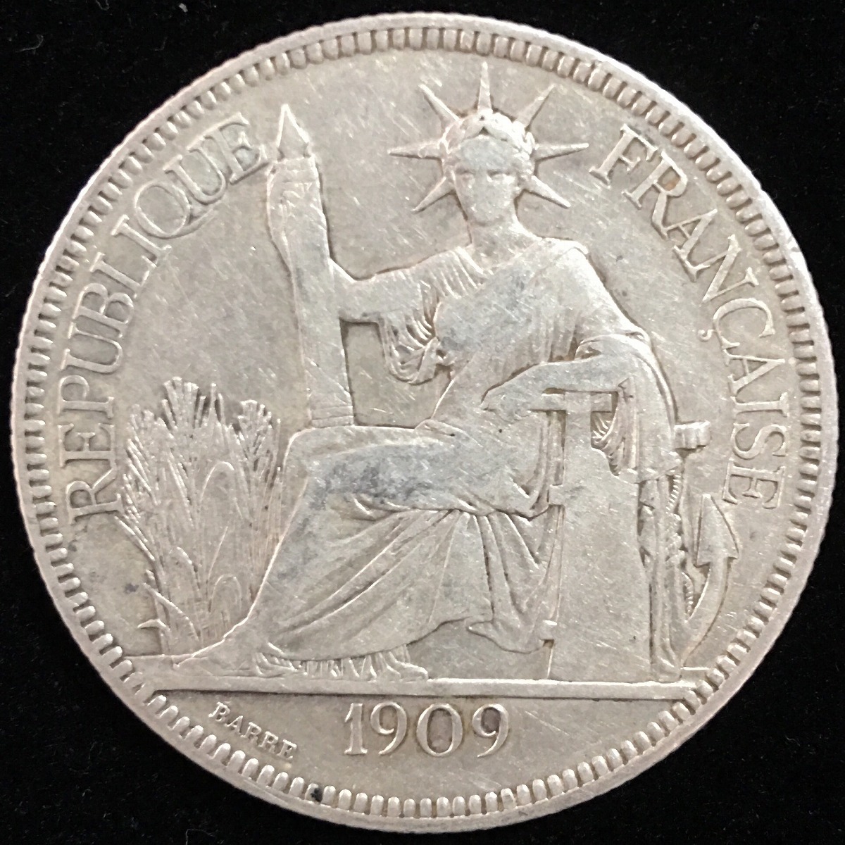 フランス銀貨 仏領インドシナ 壹圓 1909年 | 収集ワールド