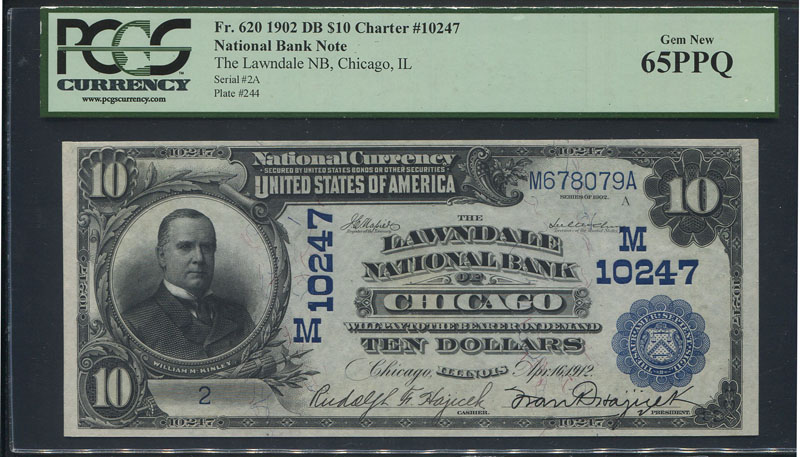 USA米国 10ドル 1902年銘シカゴラージサイズ希少 完未品 PCGS65PPQ