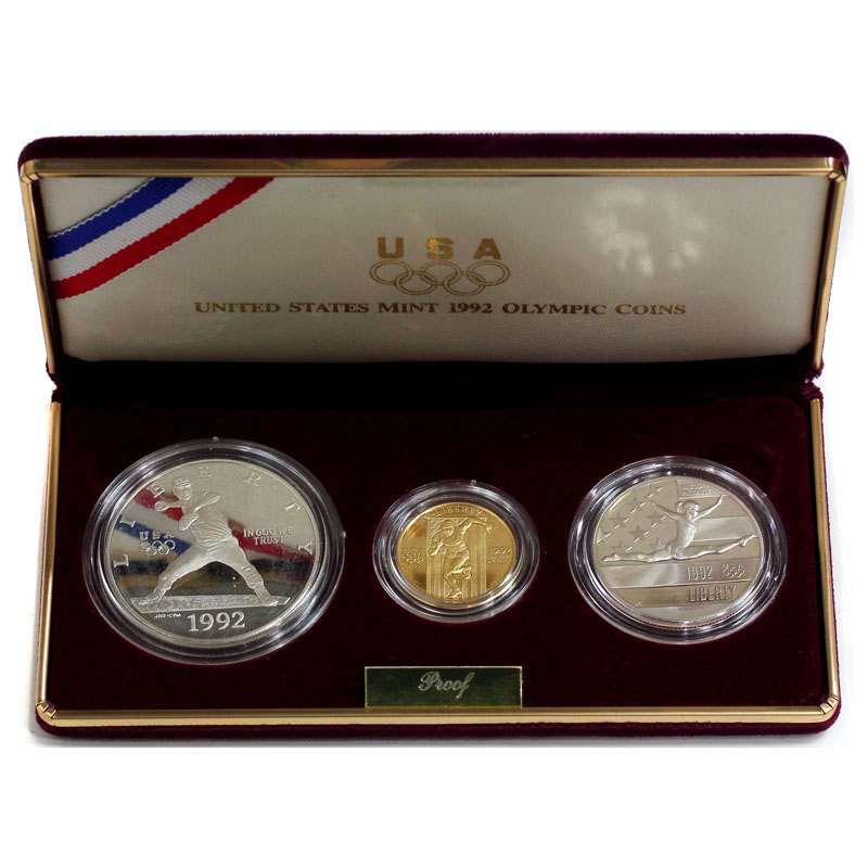 アメリカ1992年 バルセロナオリンピック記念 金銀銅3枚セット
