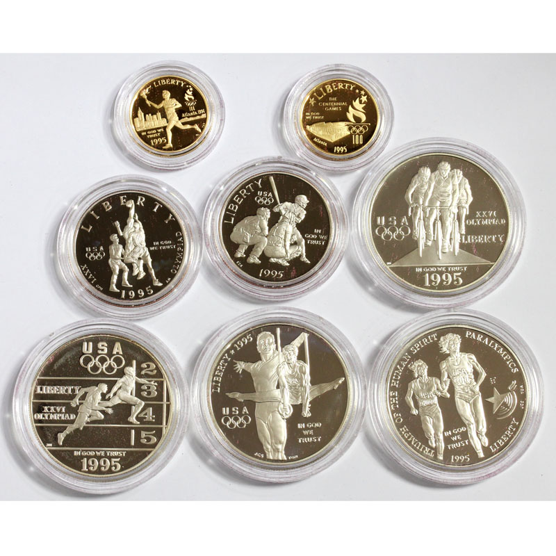 米国1995年銘アトランタオリンピック金銀貨16種セット(プルーフ8種+