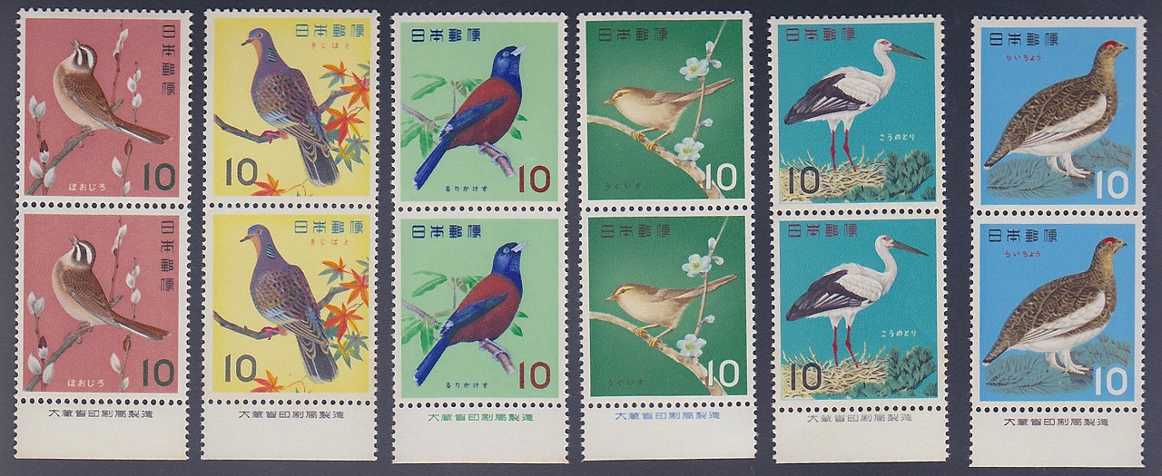 1963年　鳥シリーズ　6種全2セット　銘鈑付