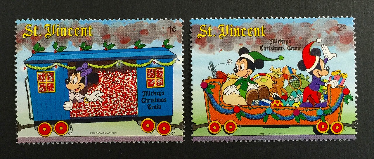 世界ディズニー切手 ミッキー ミニー ドナルドダックのクリスマス 6種セット 収集ワールド