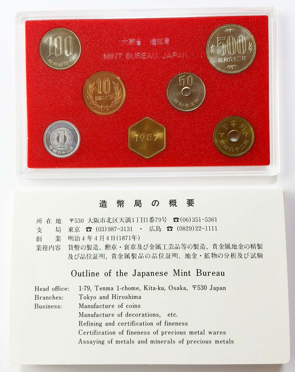 特年 未使用 美品 昭和62年 1987年 ミントセット 造幣局 - 貨幣