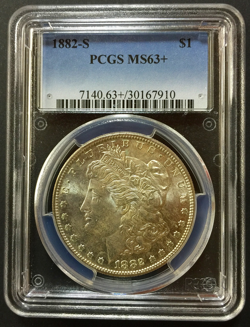 アメリカ銀貨 $1 モルガン 1882年 PCGS MS63+