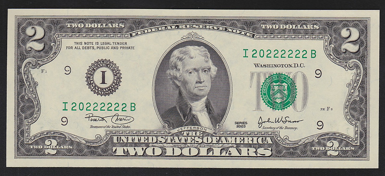 USA 2003年 2ドル 珍番 I20222222B 完未品