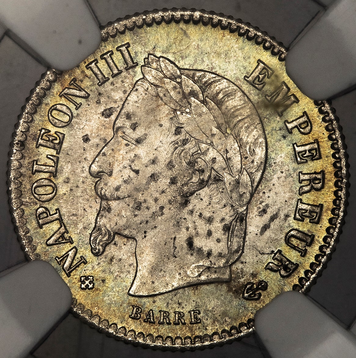 法国 ナポレオンIII世 1867年銘 20C 月桂冠 NGC-64 高得点 | 収集ワールド