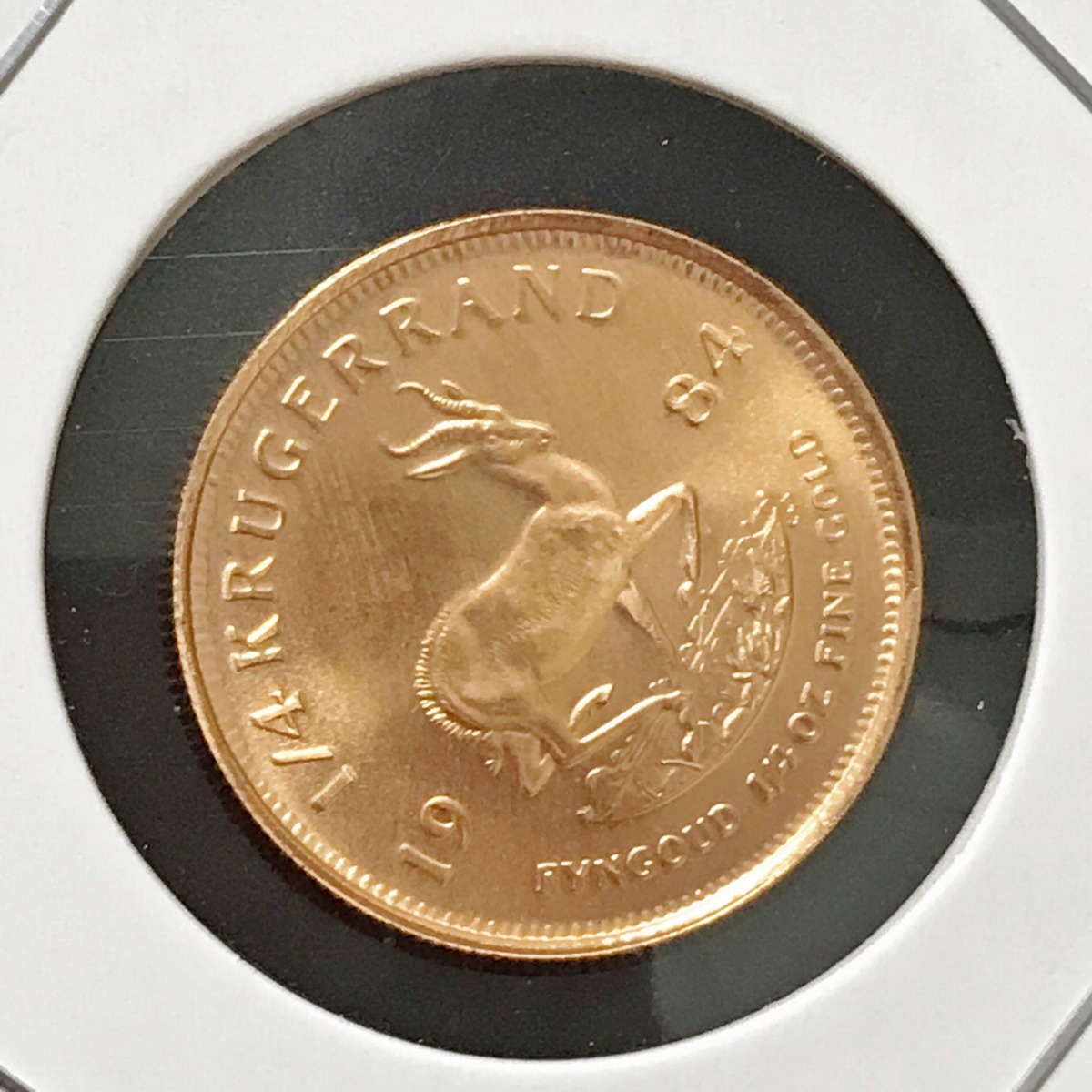 南アフリカ共和国 1984年 クルーガーランド金貨 1/4OZ 極美品〜未使用