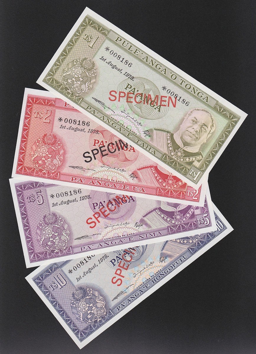 トンガ紙幣 SPECIMEN 4枚セット 未使用